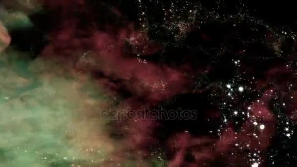 Галактики в космическом цикле — стоковое видео