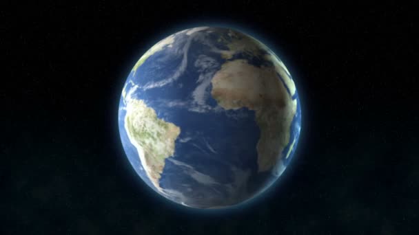 Terra incandescente con traccia di polvere spaziale — Video Stock