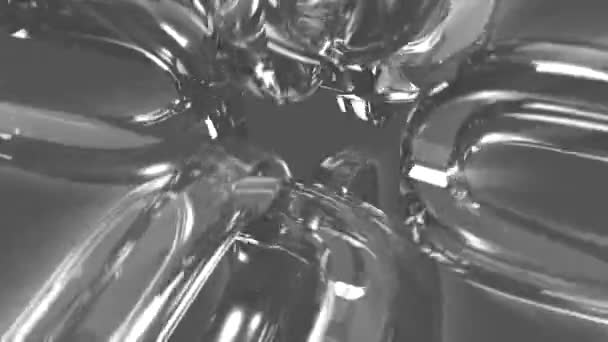 Вращающиеся серебряные абстрактные формы — стоковое видео