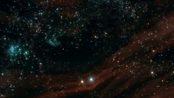 Путешествие по звездным полям в космической петле — стоковое видео