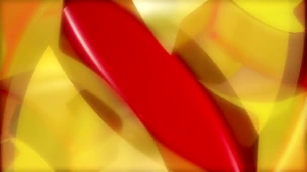 Gelb Hintergrund rot Form Spinning — Stockvideo