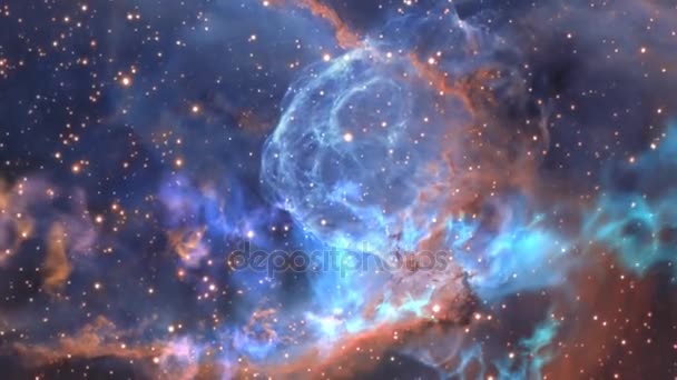 アニメーションの背景を星雲と星 — ストック動画