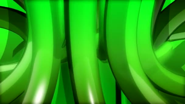 Rotierende grüne abstrakte Form — Stockvideo