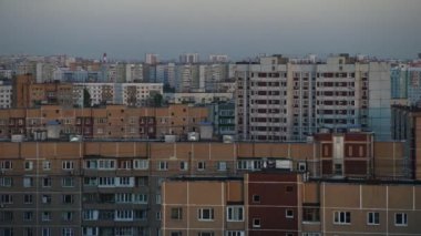 Moskova'nın yerleşim bölgesinde evleri Panoraması