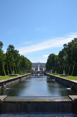 Peterhof, Rusya, 9 Temmuz 2017 - deniz Kanal Görünümü