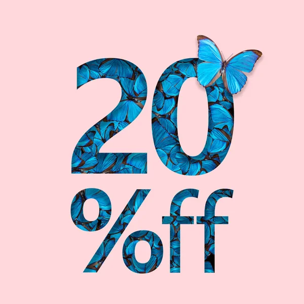 20% discount sale promotion. The concept of stylish poster, banner, ads. — Stock Photo, Image