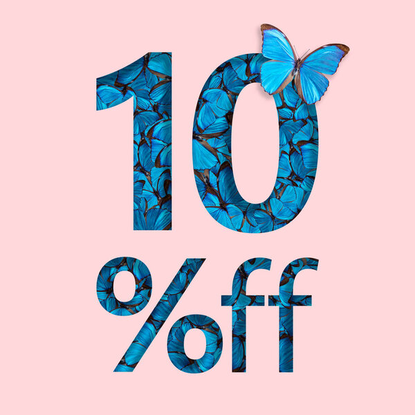 Акция скидки 10%. Концепция стильного плаката, баннера, рекламы
.