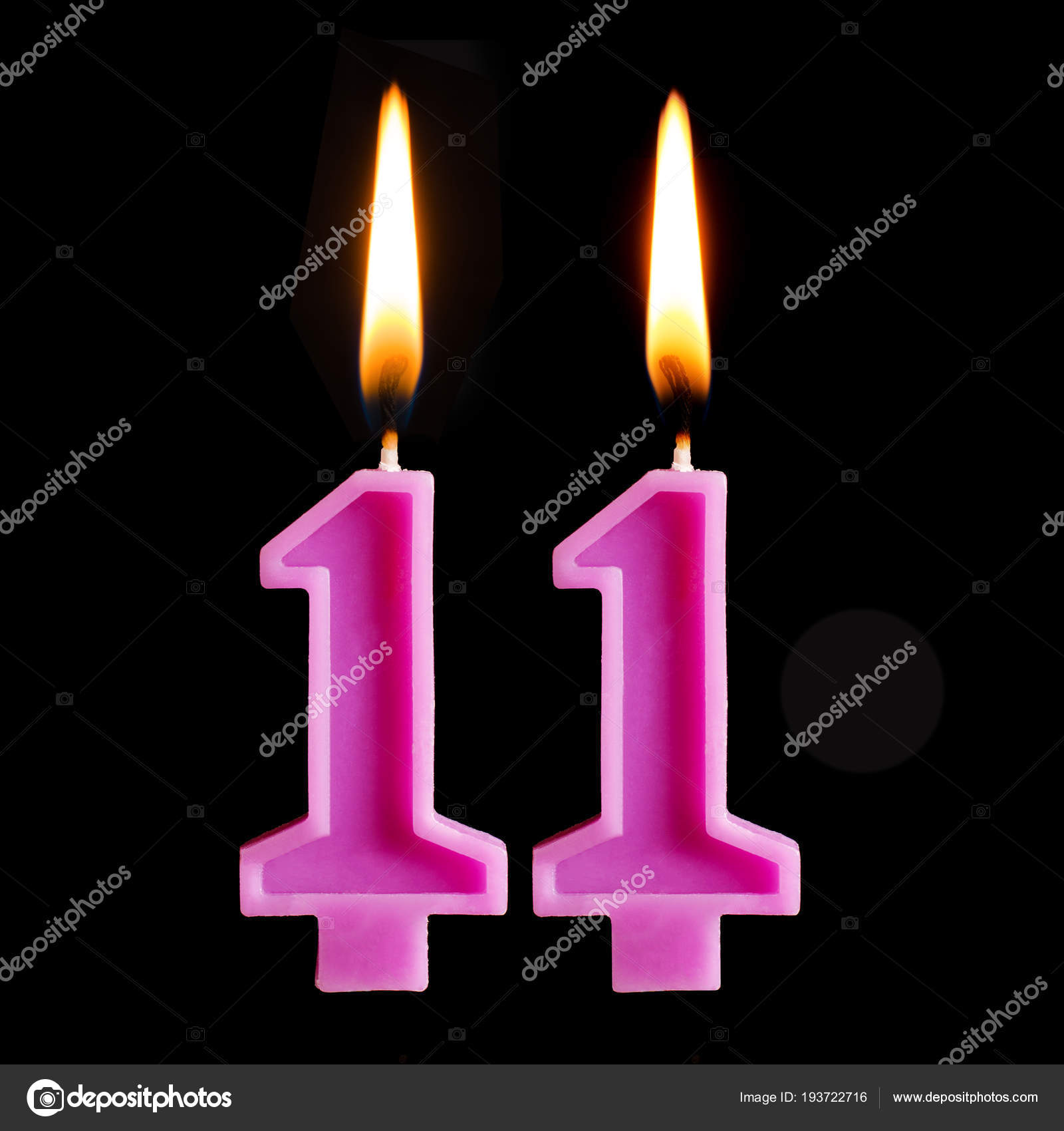 number 11 pink birthday candle