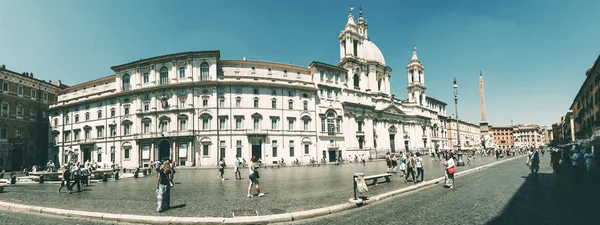 Ampia Ripresa Sant Agnese Agone Roma — Foto Stock