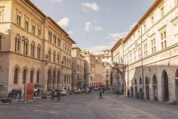 Széles Lövés Downtown Perugia Olaszország — Stock Fotó