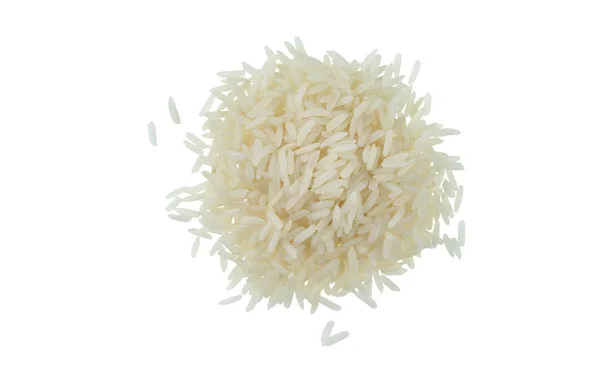 Garść Ryż Jaśminowy Izolowana Białym Tle Jedną Odmian Ryżu — Zdjęcie stockowe