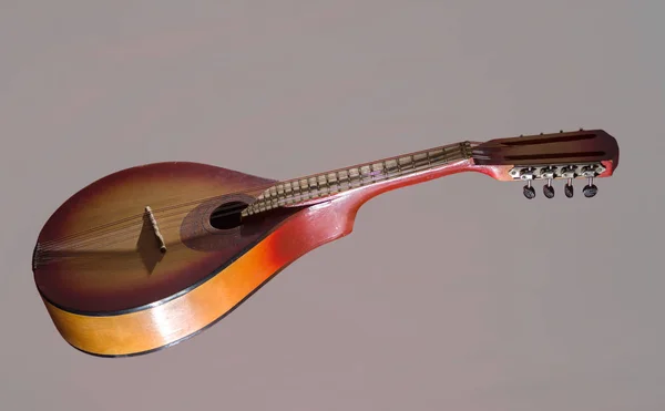 Mandolin Isolado Fundo Cinza Instrumento Musical Corda Barroca — Fotografia de Stock