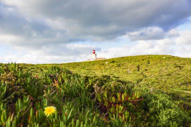Cabo da Roca, Portekiz. Deniz feneri ile manzara