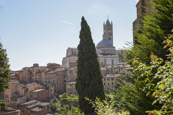 锡耶纳，托斯卡纳，意大利 城市历史中心的景观 — 图库照片
