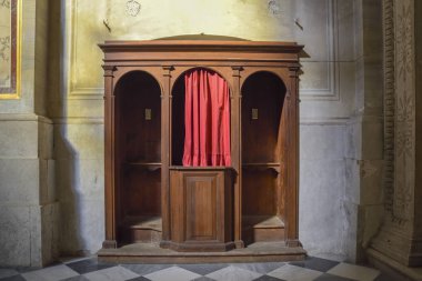 confessional in Catholic church clipart
