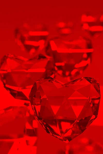 红心水晶 — 图库照片