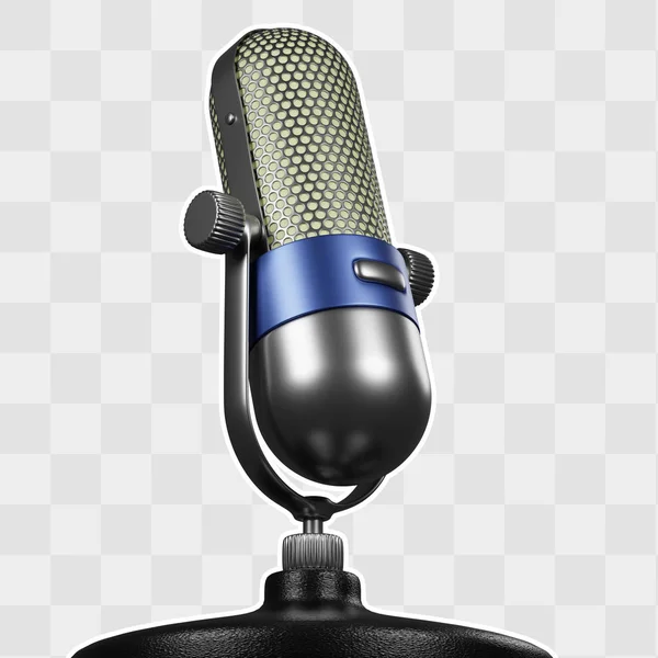 Retro tarzı mikrofon 3d çizim