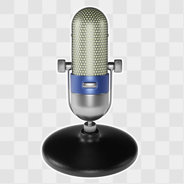Retro tarzı mikrofon 3d çizim