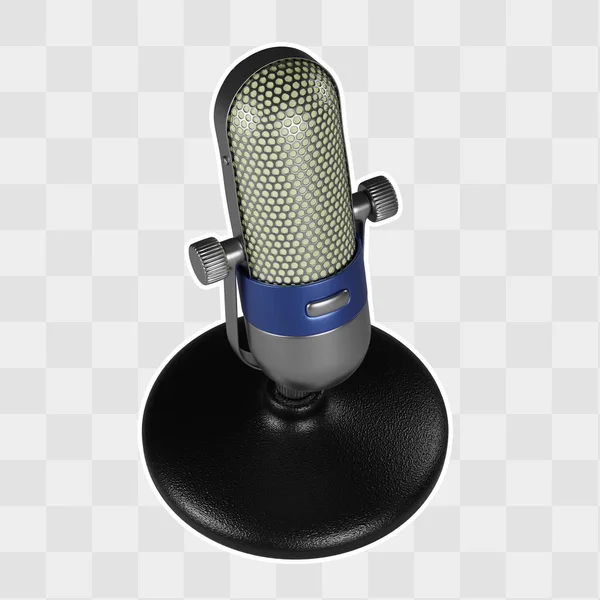 Mikrofon im Retro-Stil 3D-Illustration — Stockfoto