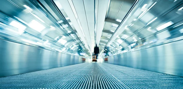 Crowd Blurred People Walking Modern Hall — Stock Photo, Image