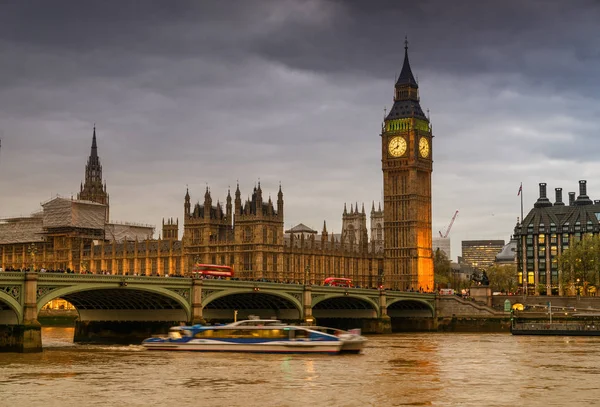 Γέφυρα Westminster Του Λονδίνου Και Πύργος Ρολογιού Του Big Ben — Φωτογραφία Αρχείου