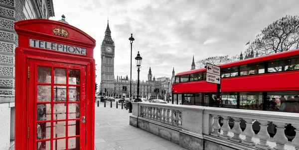 Cabine Telefónica Vermelha Londres — Fotografia de Stock