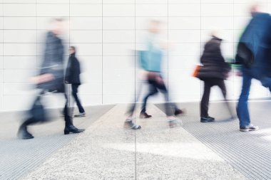 Fütüristik çevre bulanık insanlar iş kavramı ile