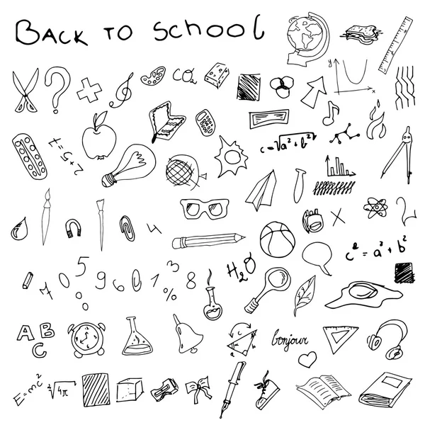 Powrót do szkoły doodle ikony — Wektor stockowy