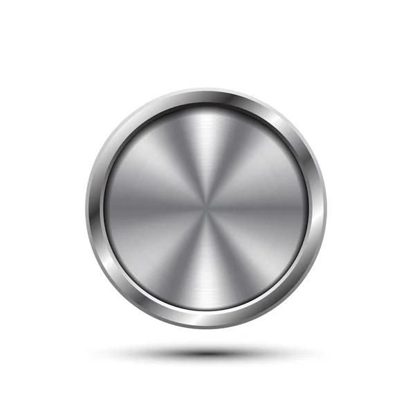 Icono de botón de metal — Vector de stock