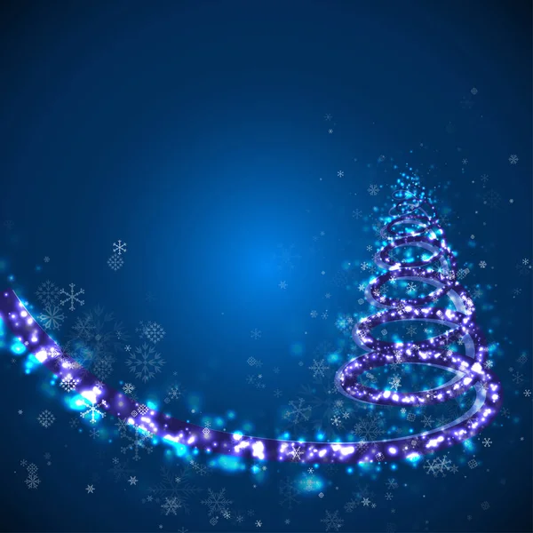 Christmas tree with lights — Stock Vector