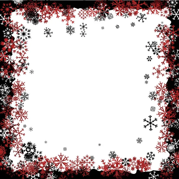 Marco de Navidad con copos de nieve — Vector de stock