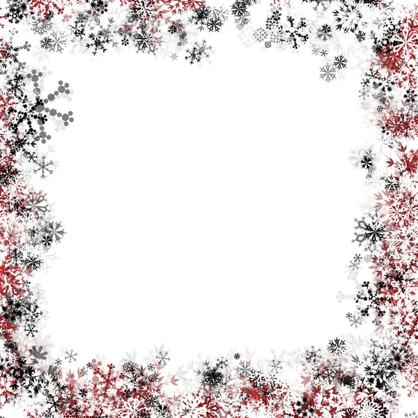 Vánoční rám se sněhovými vločkami — Stockový vektor