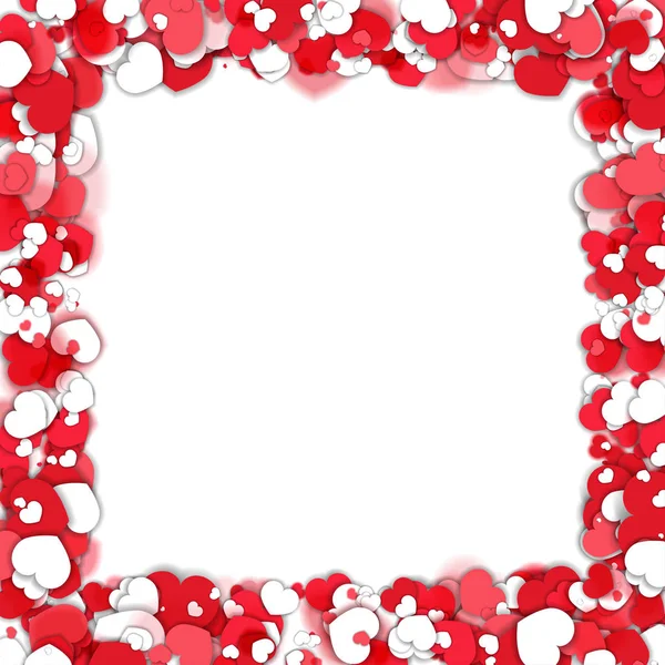 Valentine day frame with hearts — Stock Vector