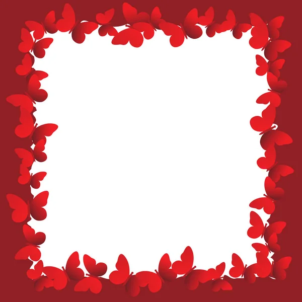 Valentine dag frame met vlinders — Stockvector