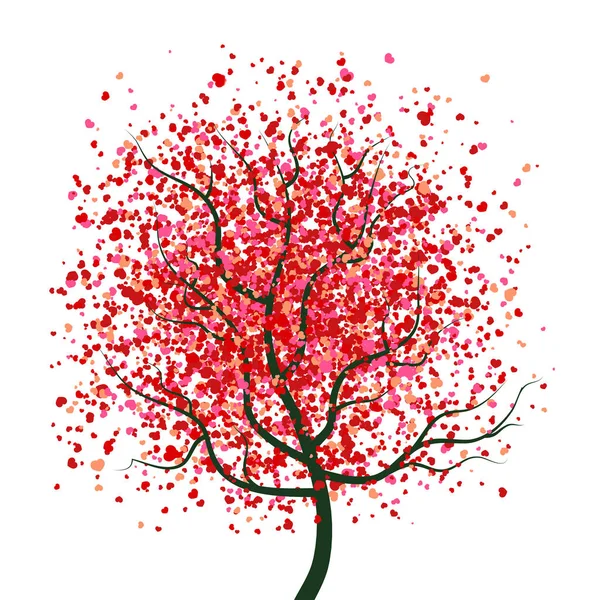Walentynki drzewo z sercami — Wektor stockowy