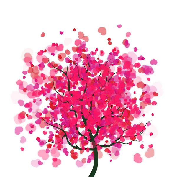 Valentine day tree with hearts — Stock Vector