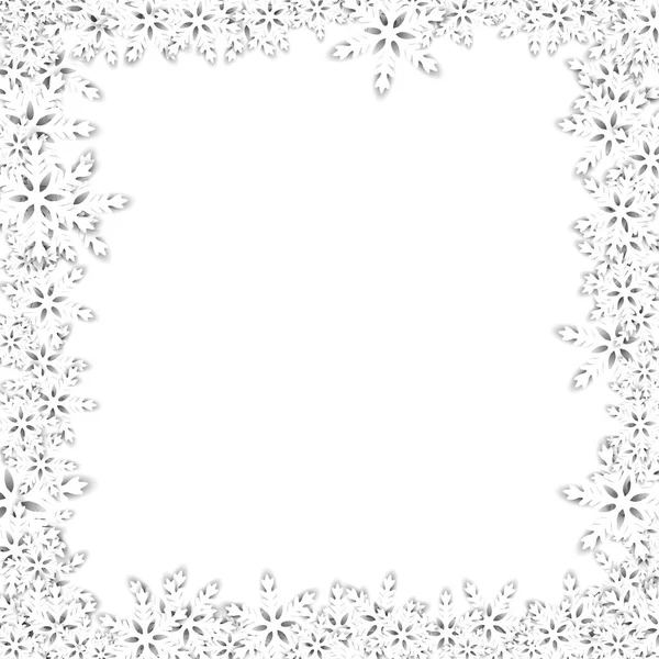 Cadre Noël Avec Flocons Neige — Image vectorielle