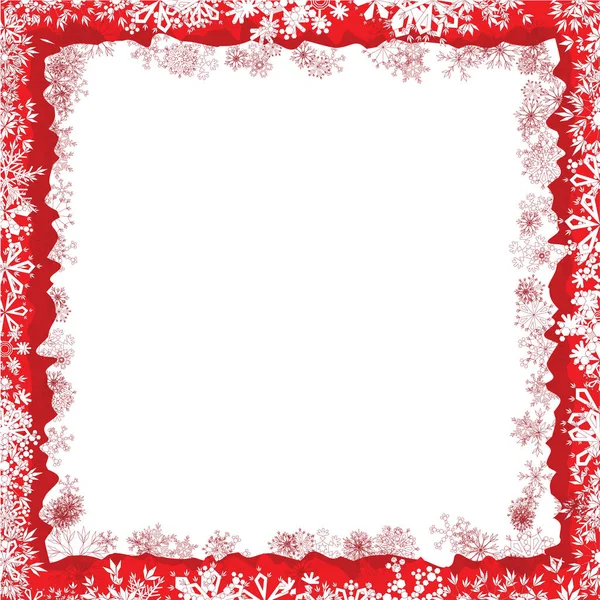 Рождественская Рамка Снежинками — стоковый вектор