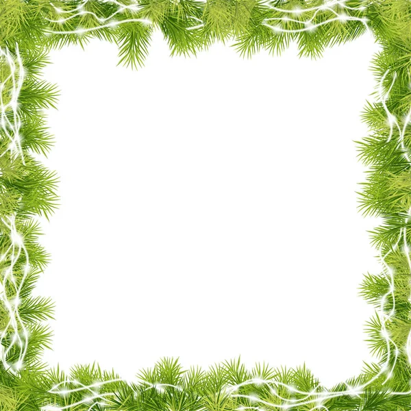 Fir Tree Frame Christmas — Stock Vector