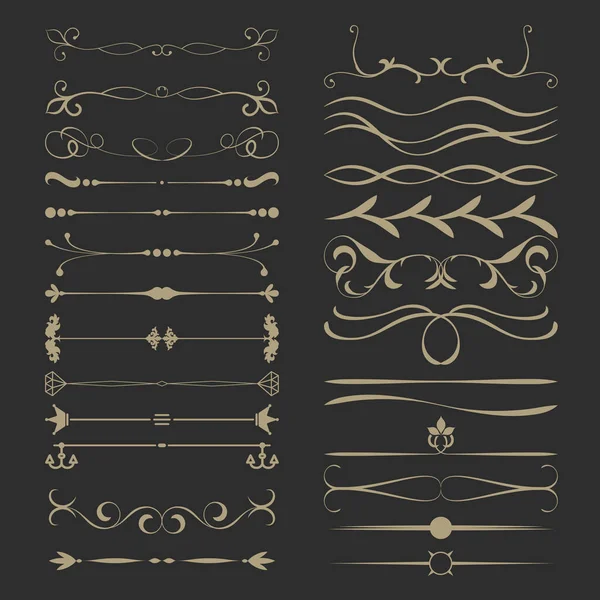 Vintage Calligraphic Design Page Dividers Set — Stockvector