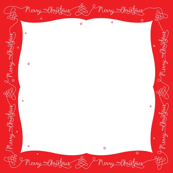 Red Merry Christmas Lettering Frame — ストックベクタ