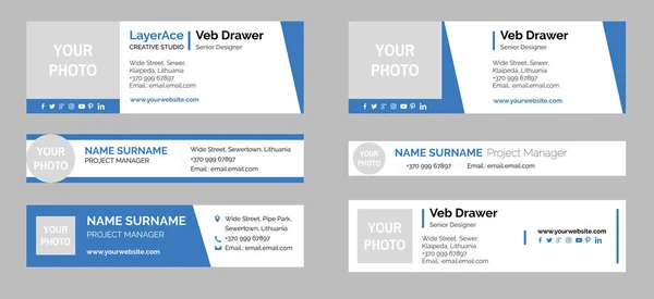 Професійна Збірка Шаблонів Підписів Електронної Пошти — стоковий вектор