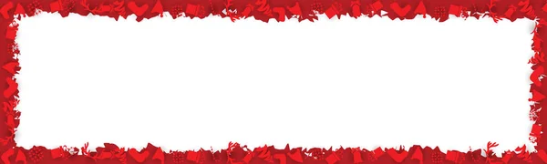 Cadre Noël Rouge Avec Flocons Neige — Image vectorielle