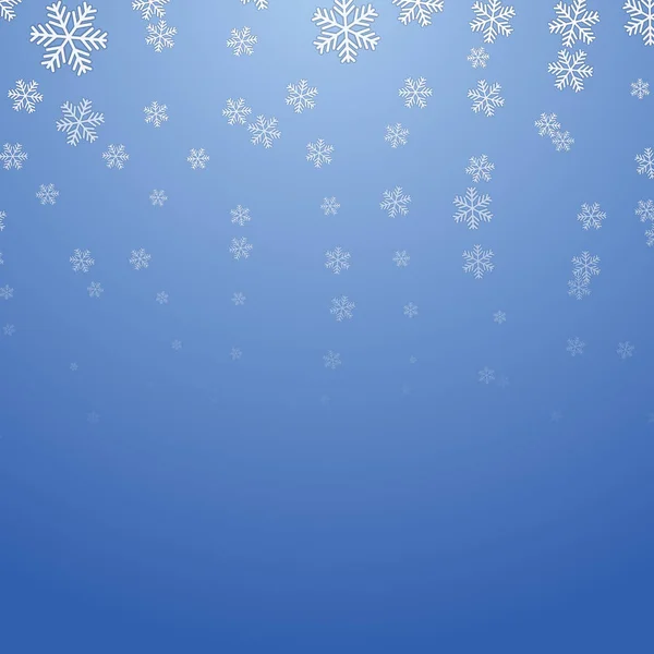 Fond Bleu Noël Avec Flocons Neige — Image vectorielle