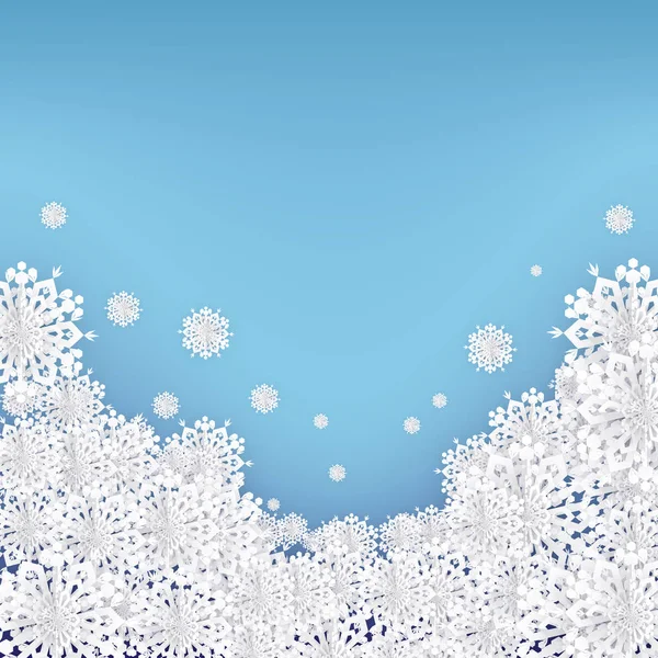 Fondo Azul Navidad Con Copos Nieve — Archivo Imágenes Vectoriales