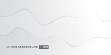 Soyut Beyaz Gri Gradyan Zarif Dalgalar Arkaplan Şablonu