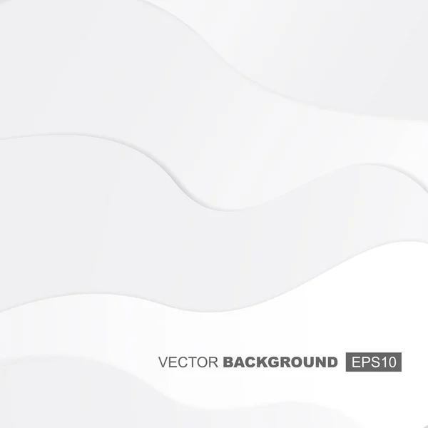 Abstract White Gray Gradient Elegant Waves Background Template — ストックベクタ