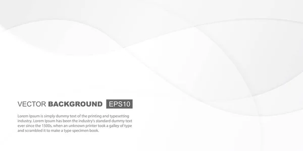 Abstract White Gray Gradient Elegant Waves Background Template — ストックベクタ