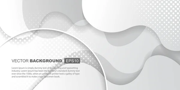 White Gray Gradient Elegant Waves Shadows Background Template — стоковий вектор