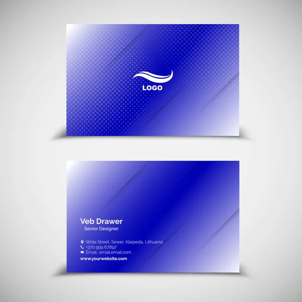 Business Card Design Template Modern Waves — Stock Vector